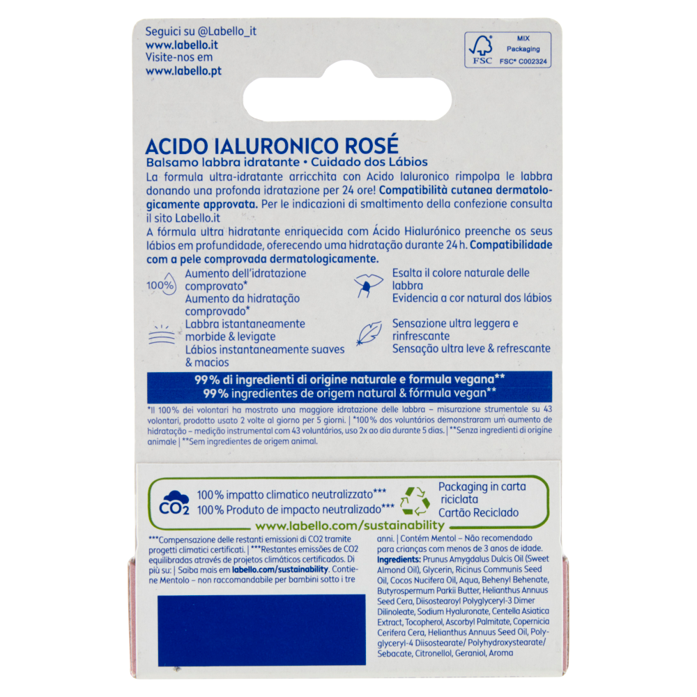 Labello Acido Ialuronico Rosé 5,2 g