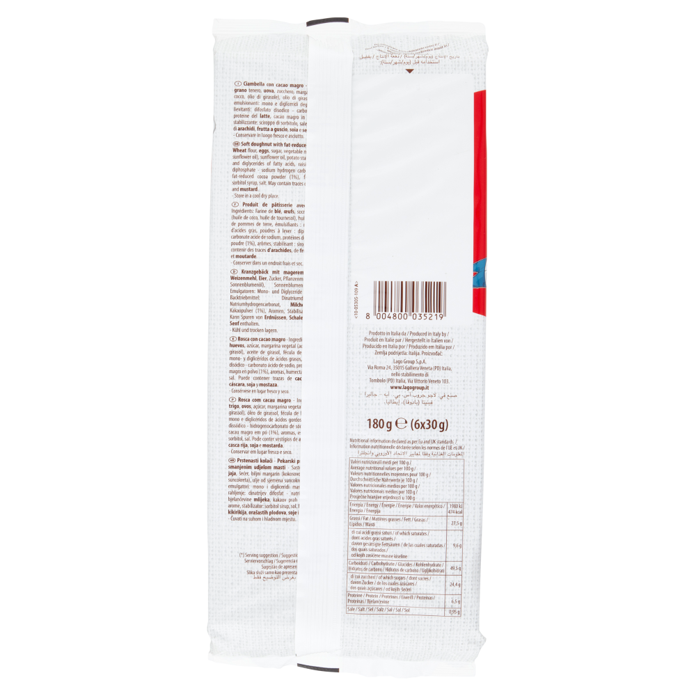Lago Gastone Ciambelle Cacao 6 x 30 g