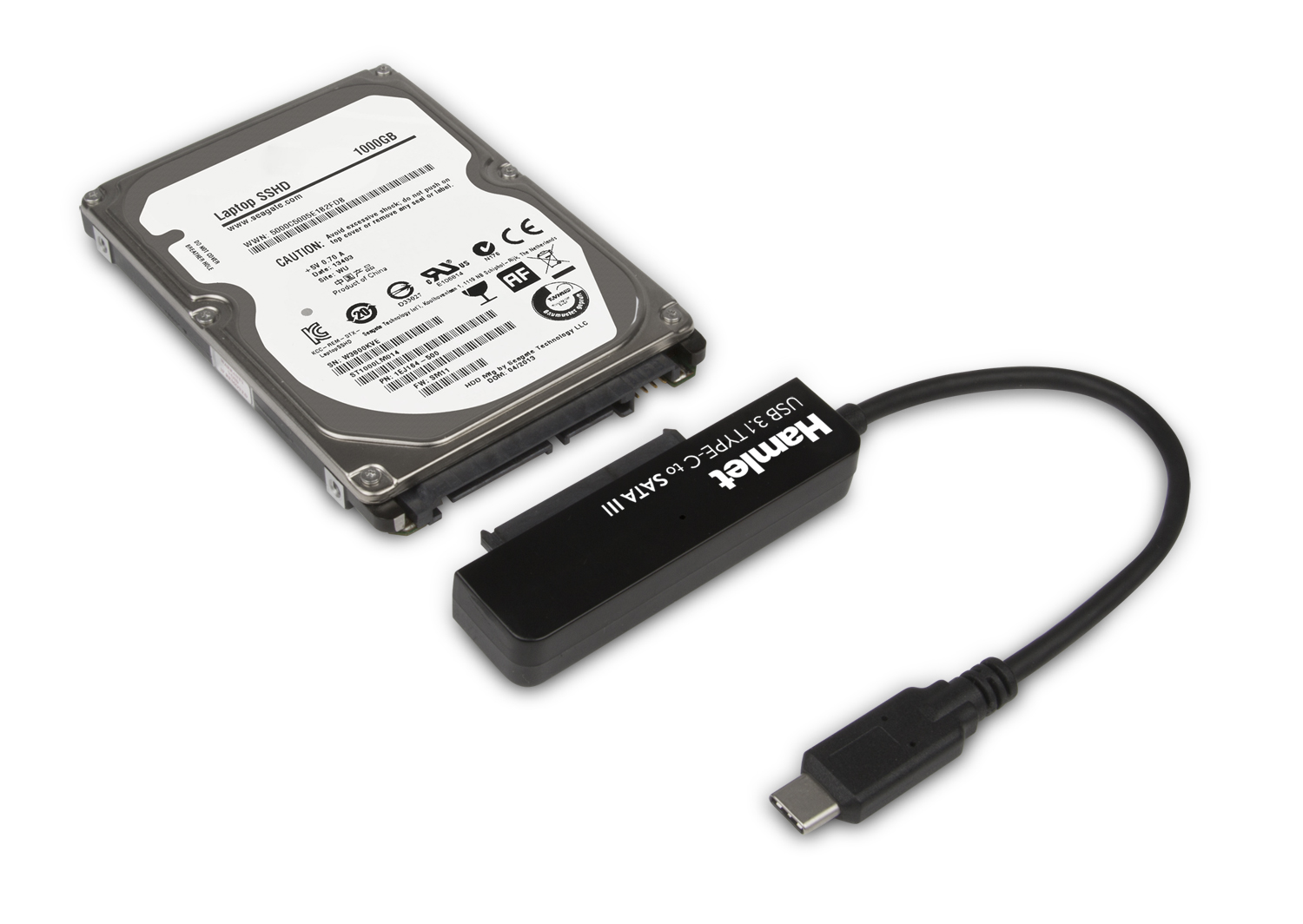 Hamlet Adattatore USB 3.1 Type-C to SATA III per collegare hard disk o unit&agrave; SSD con Serial ATA