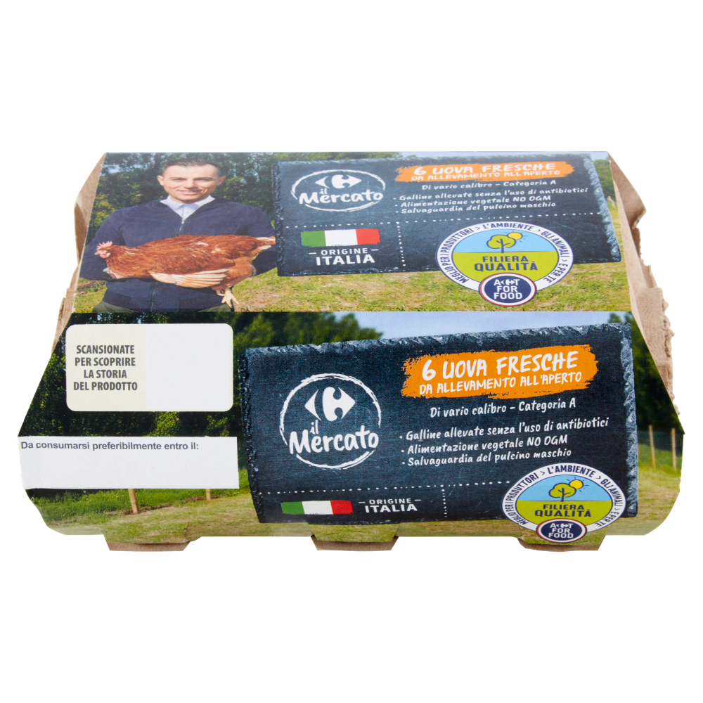 Carrefour il Mercato 6 Uova Fresche da Allevamento all'Aperto 330 g