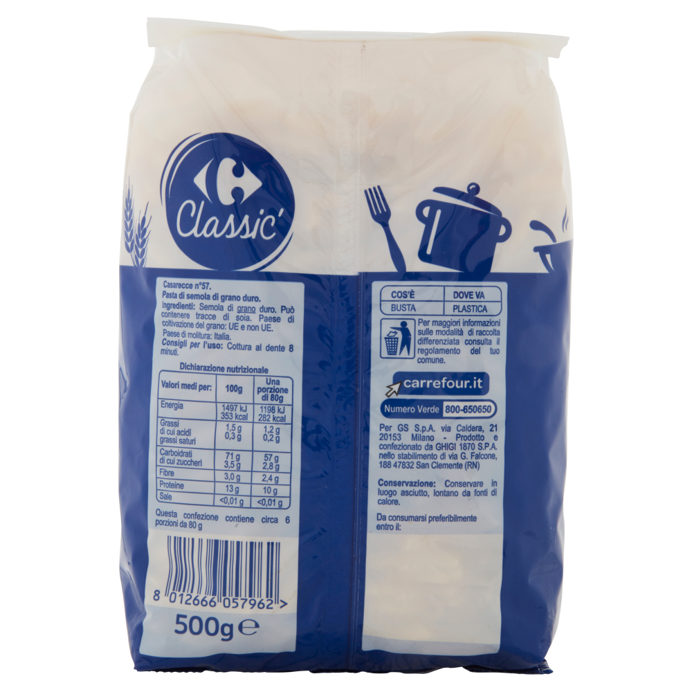 Carrefour Classic Casarecce N.57 500g