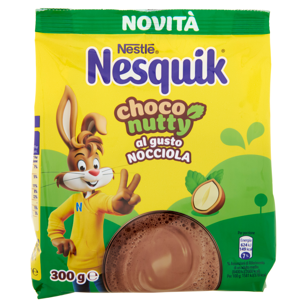 NESQUIK Choconutty gusto Nocciola Preparato per Bevanda con Cacao Solubile Sacchetto 300g