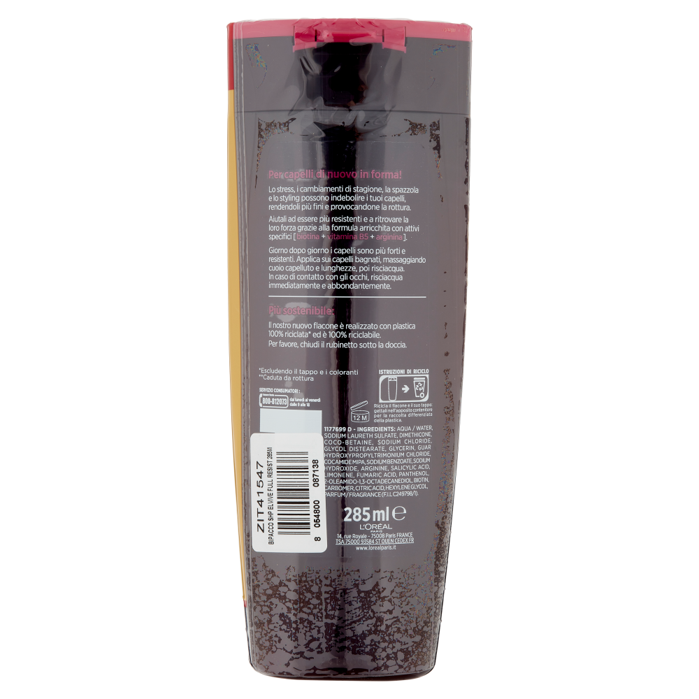 L'Oréal Paris Shampoo Elvive Full Resist, Per Capelli Fragili, Tendenti alla Caduta, Confezione da 2