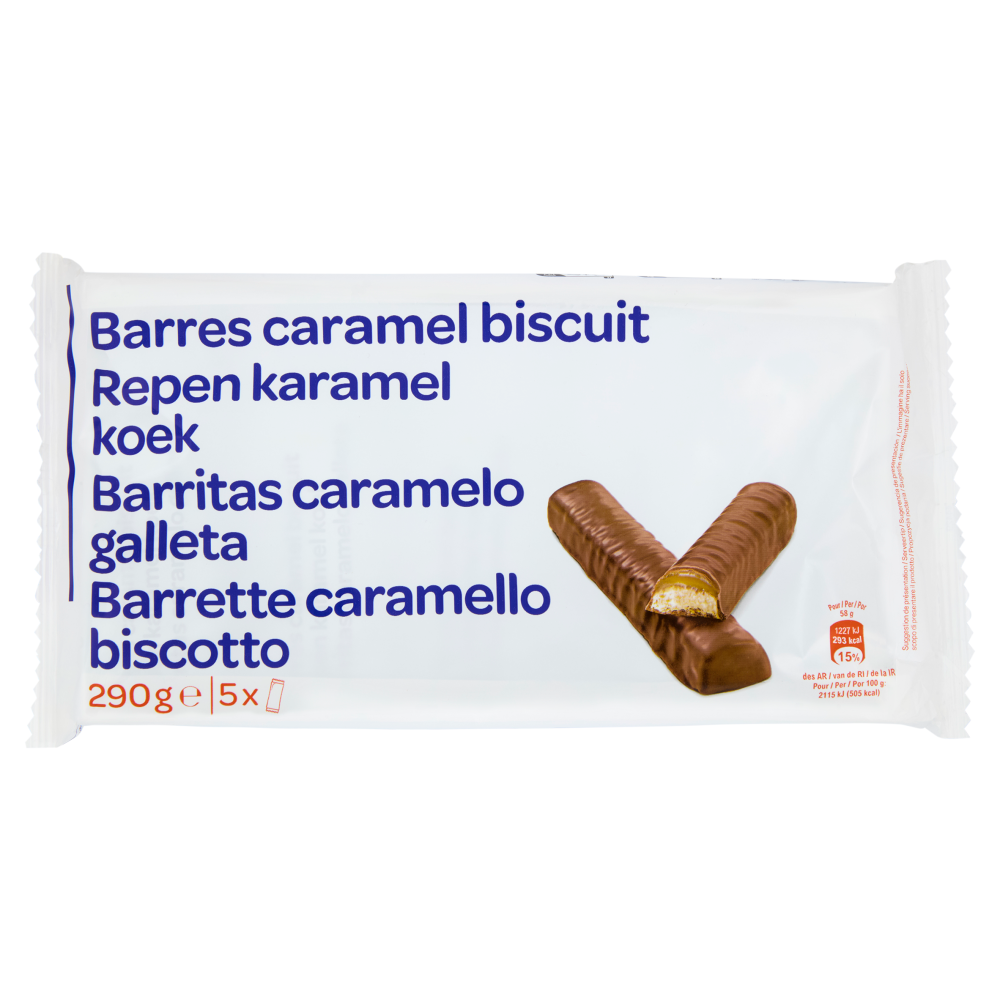 Barrette caramello biscotto 5 x 58 g