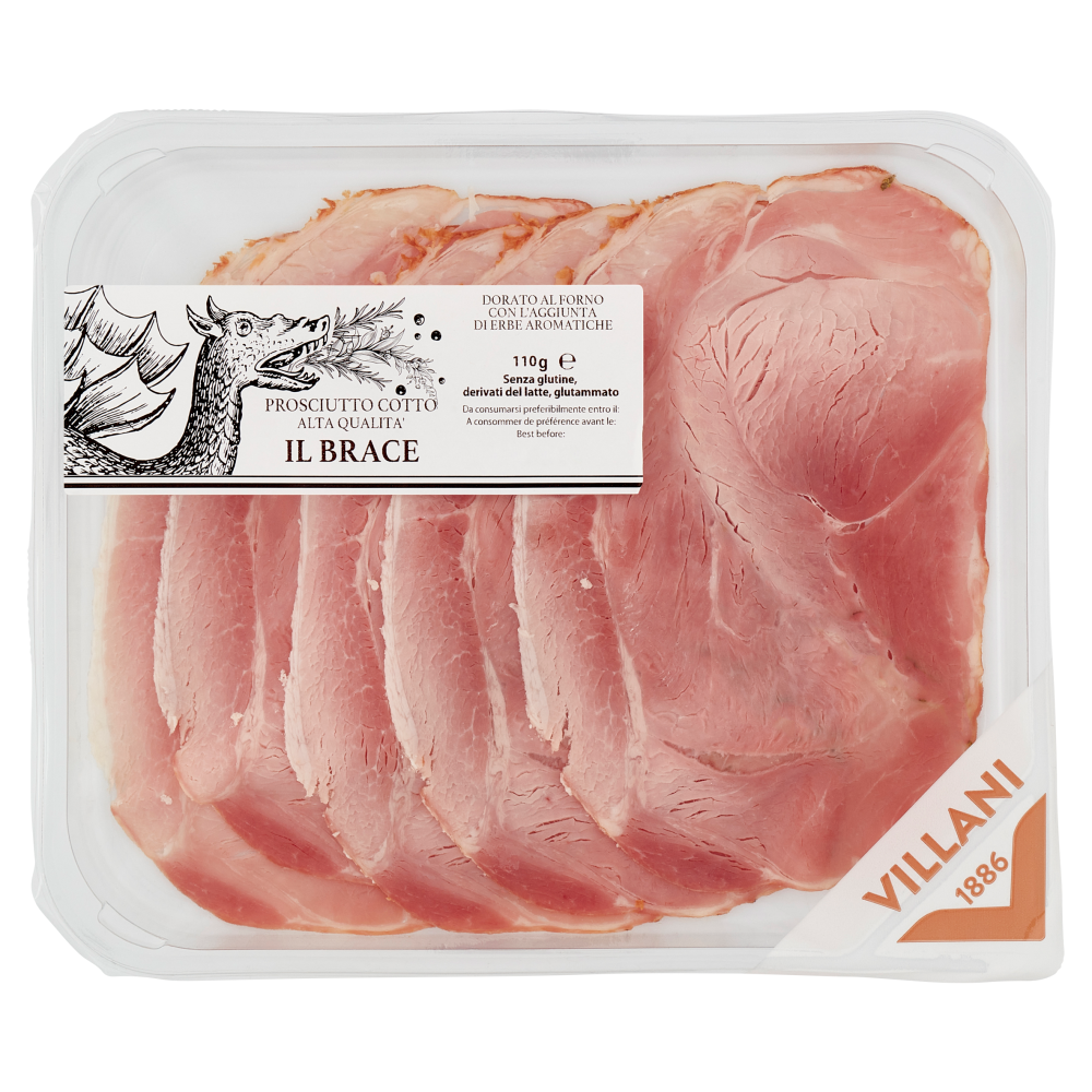 Villani Prosciutto Cotto Alta Qualità il Brace 110 g