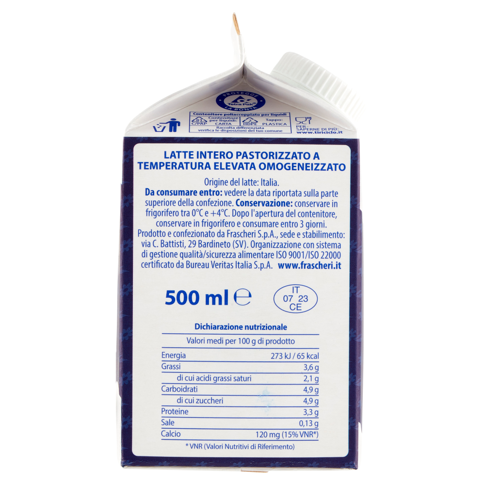 Frascheri latte intero di+ 500 ml