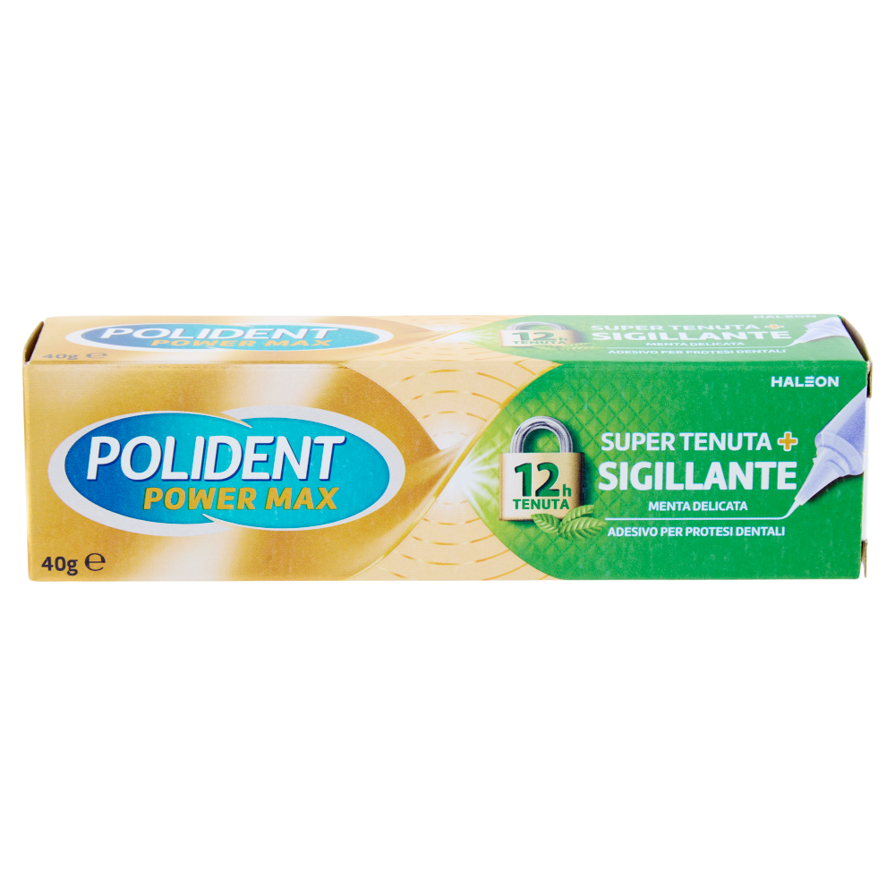 Polident Super Tenuta + Sigillante adesivo protesi dentali 12 ore tenuta gusto menta delicata 40g