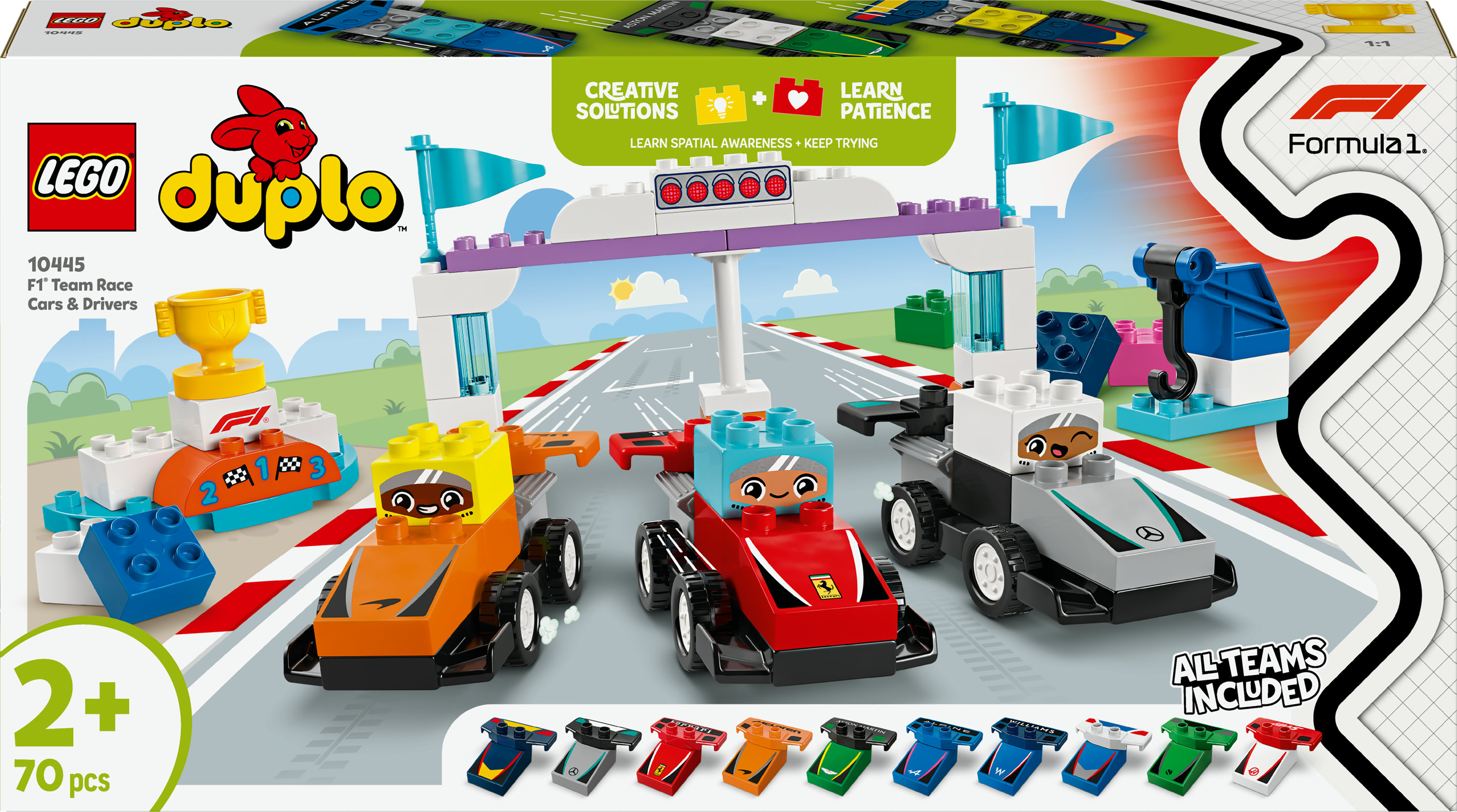 LEGO DUPLO Auto da corsa e piloti Team F1®