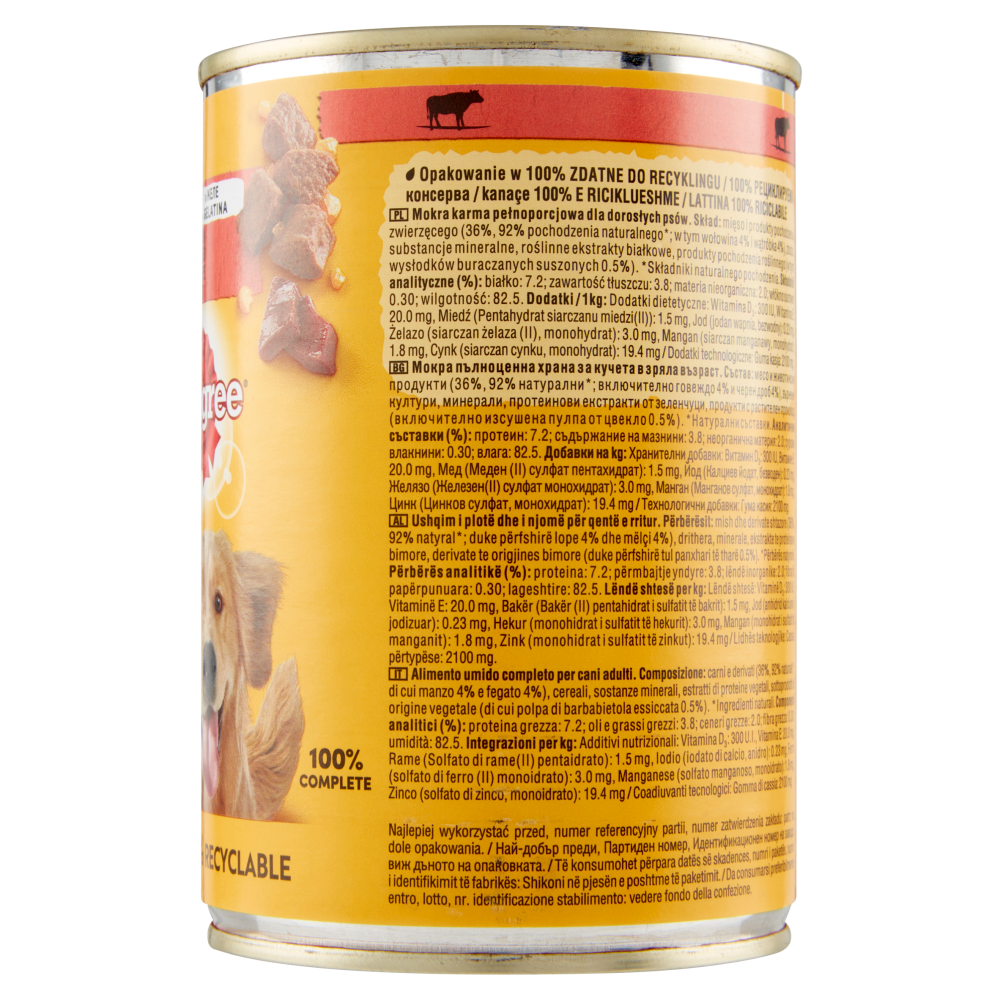 Pedigree Cibo Umido Cane con Manzo in Gelatina 400 g