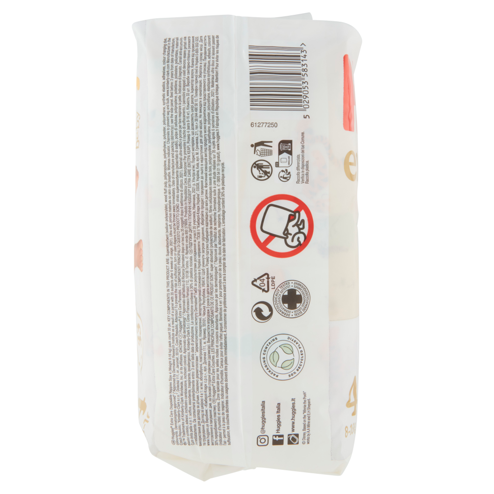 Huggies extra care Pannolini 4 8-16 Kg 33 pz