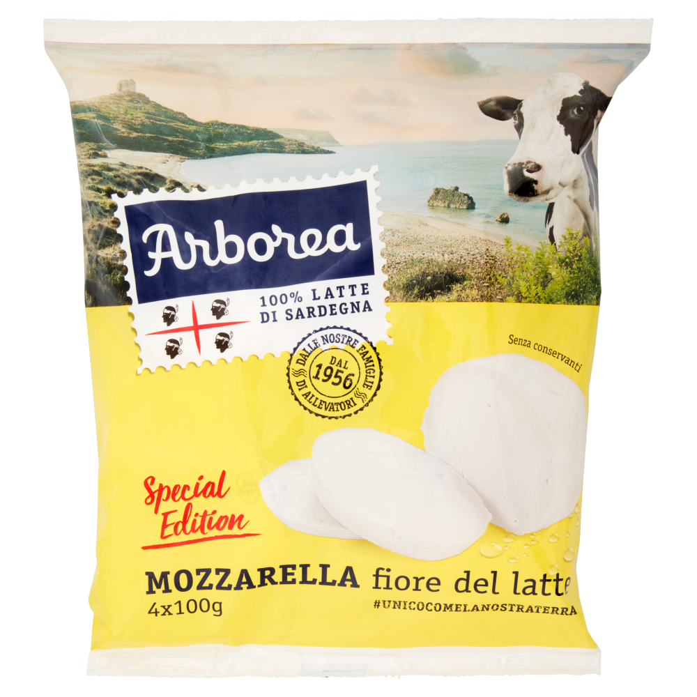 Arborea Mozzarella fiore del latte 4 x 100 g