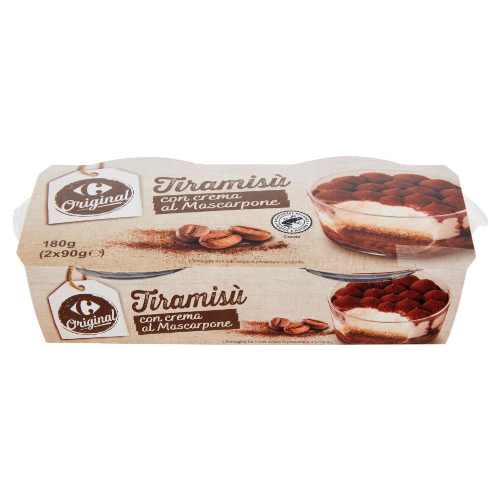 Carrefour Original Tiramisù con crema al Mascarpone 2 x 90 g