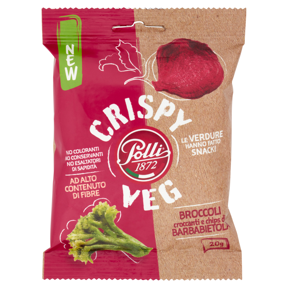 Polli Crispy Veg Broccoli croccanti e chips di Barbabietola 20 g