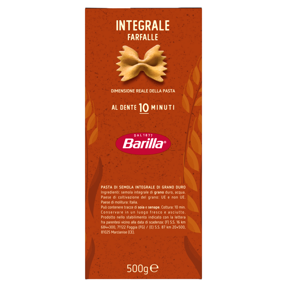 Barilla Pasta Integrale Farfalle 500g