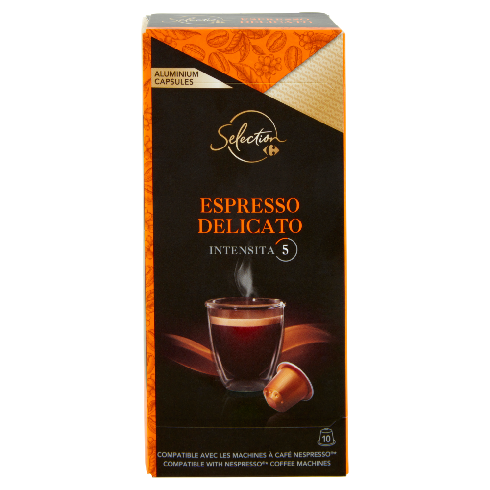 Carrefour Selection Espresso Delicato Intensità 5 10 Capsule 52 g