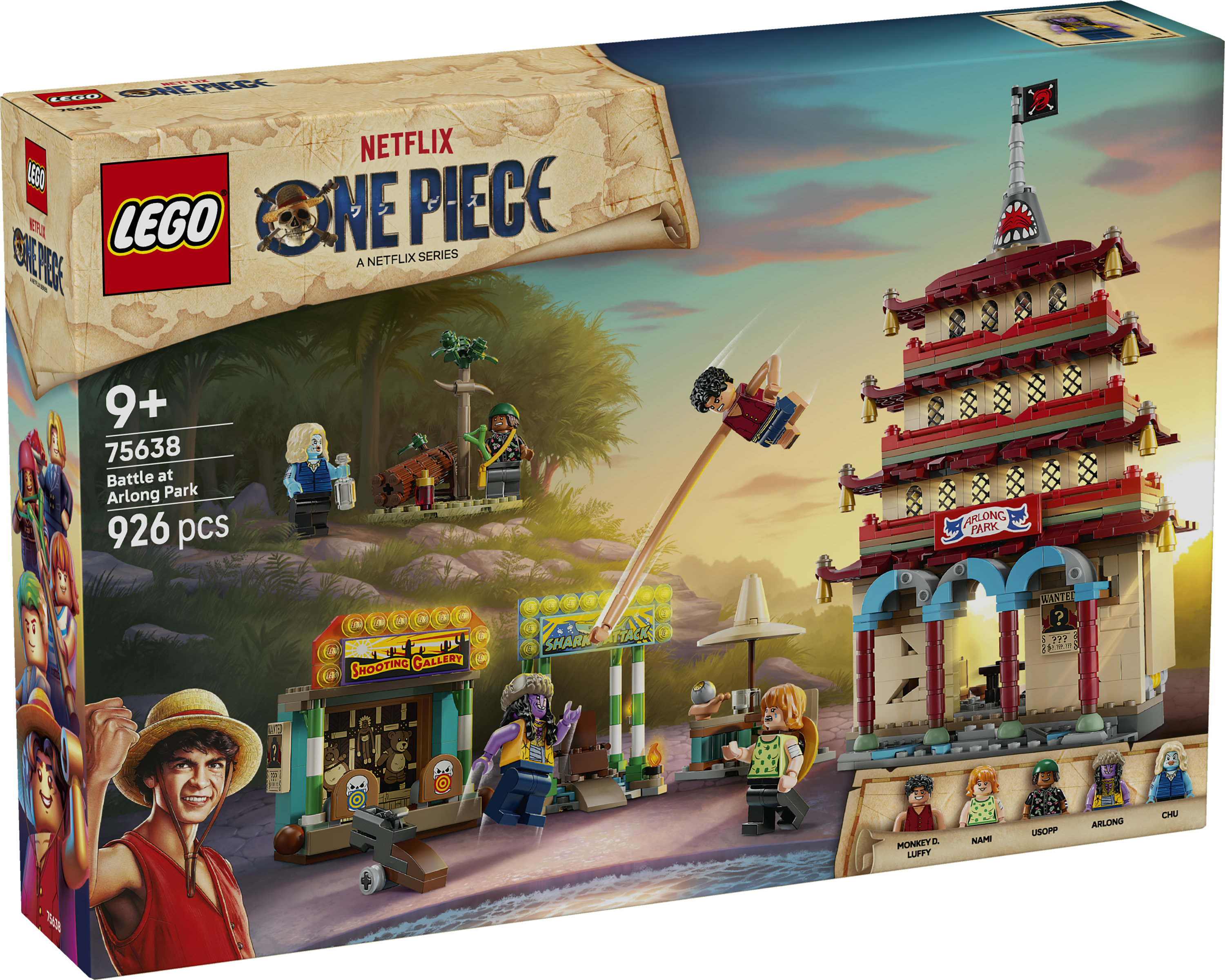 LEGO ONE PIECE 75638 Battaglia ad Arlong Park, Giocattolo con 5 Minifigure e una Pagoda che Crolla - Regalo per Bambini 9+