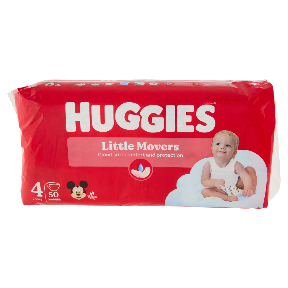 Huggies Little Movers Pannolini 4 7-18 Kg 50 pz