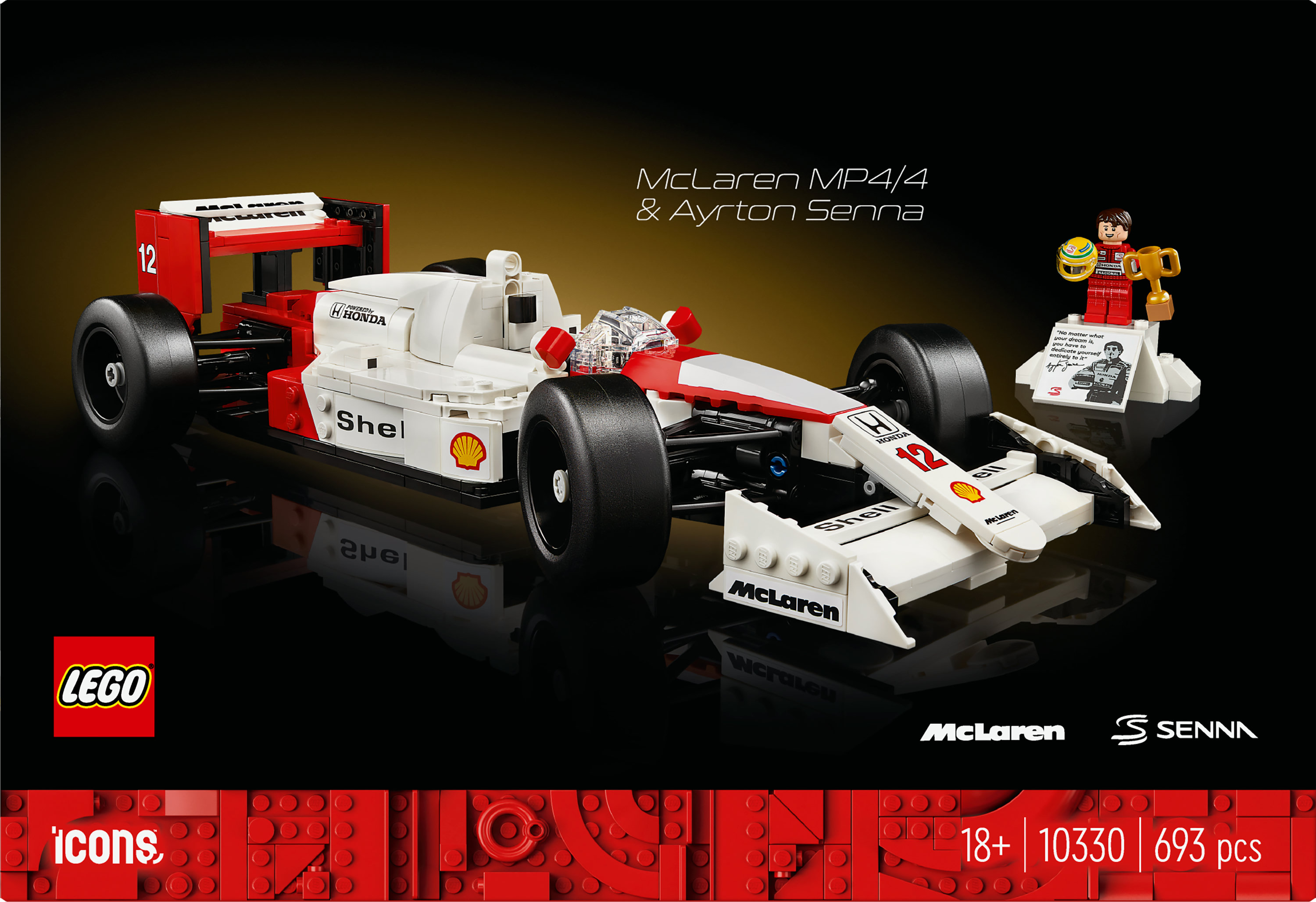 LEGO ICONS McLaren MP4/4 e Ayrton Senna
