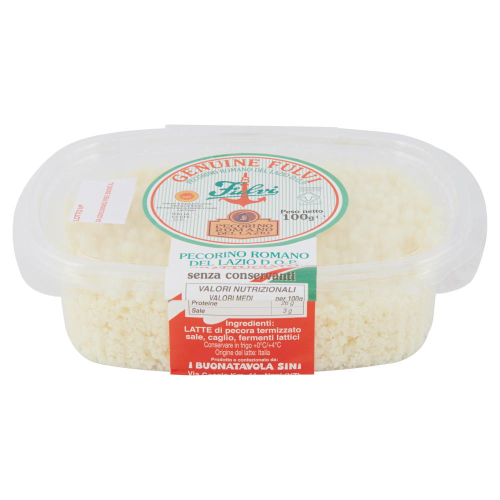 Genuine Fulvi Pecorino Romano del Lazio D.O.P. Grattugiato Fresco 100 g