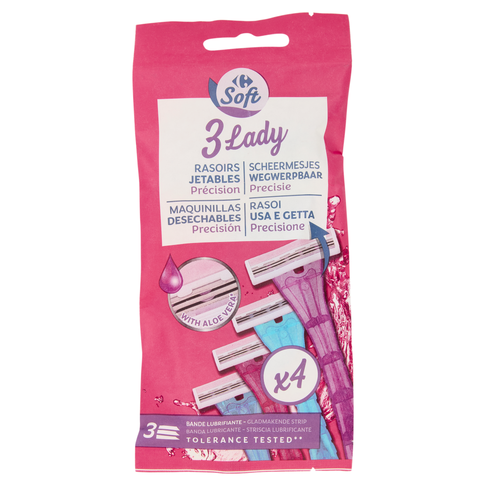 Carrefour Soft 3 Lady Rasoi Usa e Getta Precisione 4 pz
