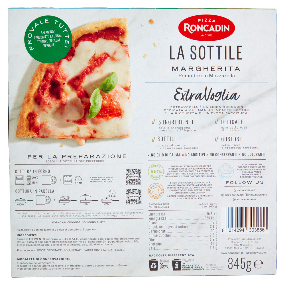 Roncadin Extra Voglia la Sottile Margherita 345 g