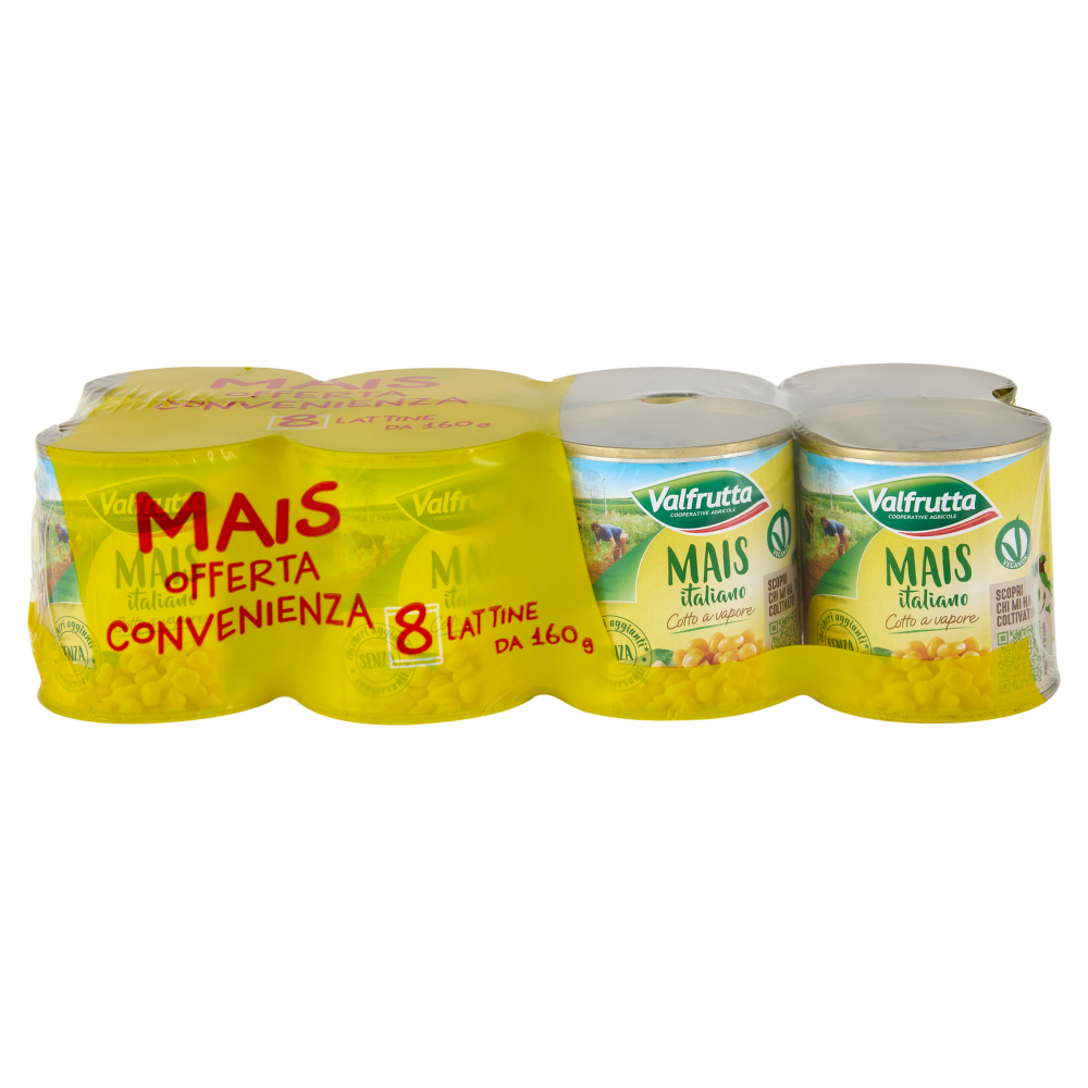  Valfrutta Mais italiano Cotto a vapore 8 x 160 g