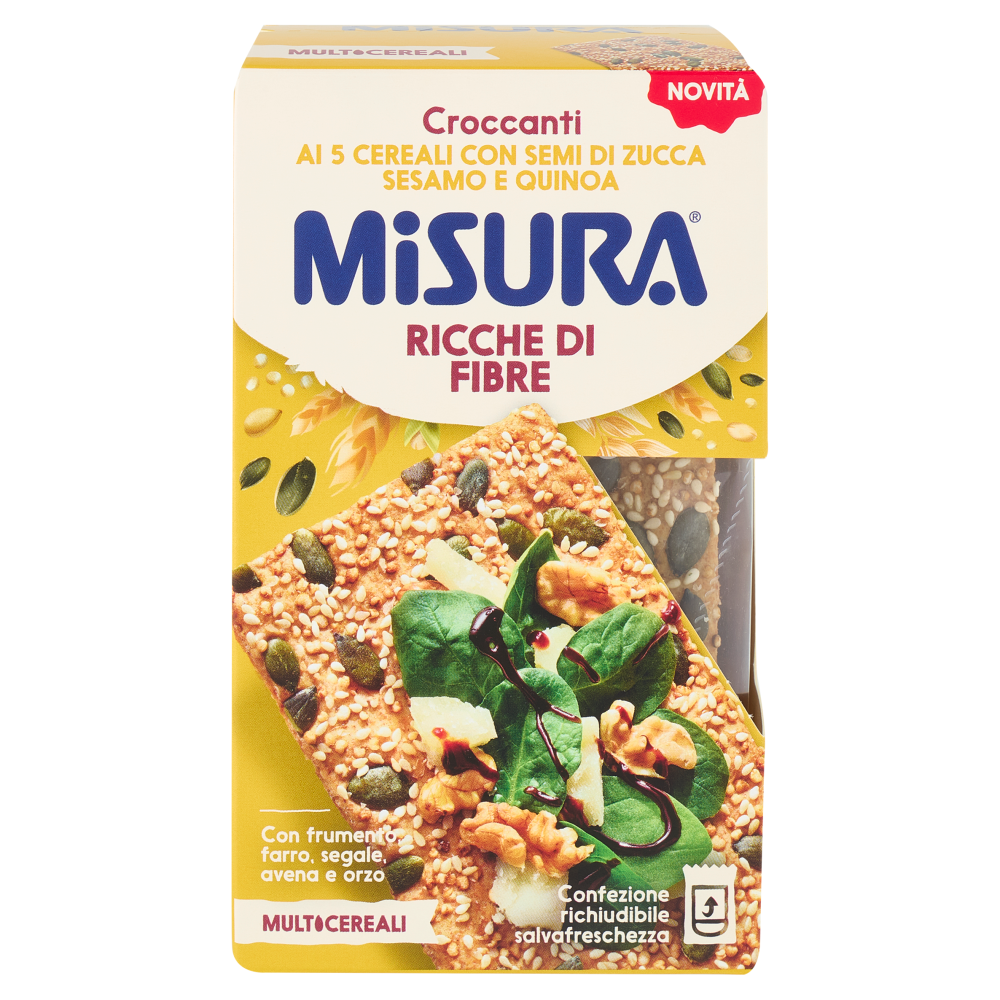 Misura Multicereali Croccanti ai 5 Cereali con Semi di Zucca, Sesamo e Quinoa 200 g