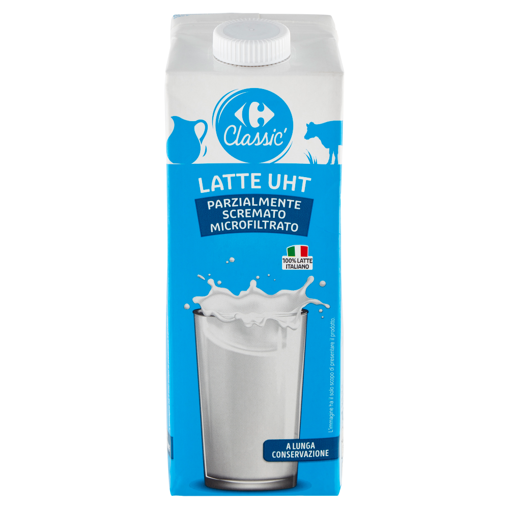 Carrefour Classic Latte UHT Parzialmente Scremato Microfiltrato 1000 ml