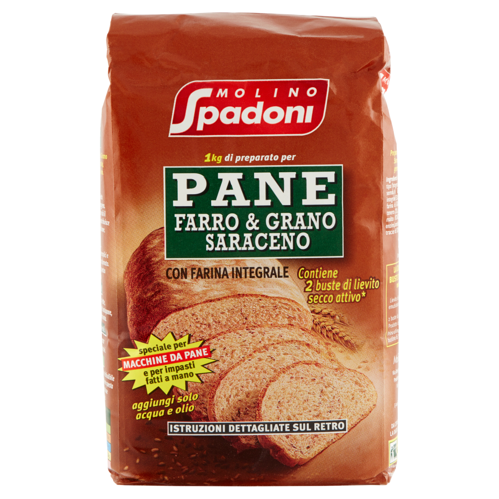 Molino Spadoni 1 kg di preparato per Pane Farro & Grano Saraceno 1000 g