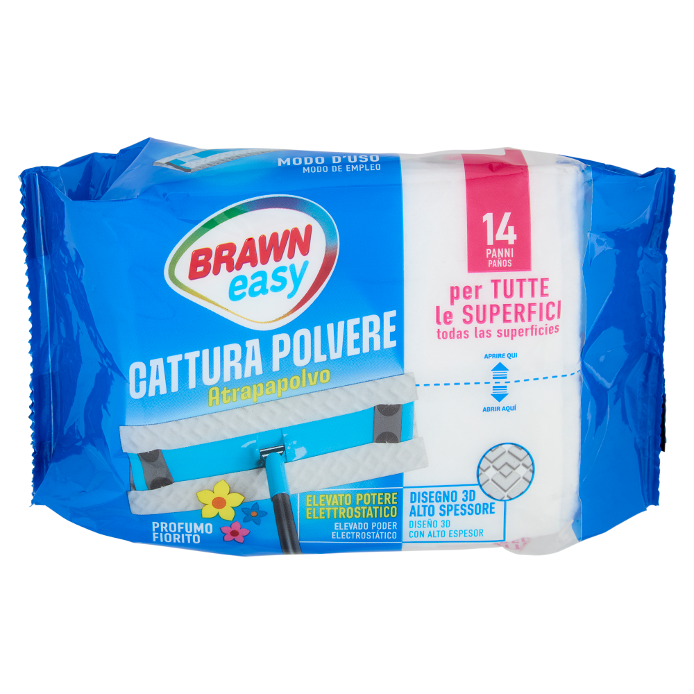 Brawn easy Cattura Polvere per Tutte le Superfici Profumo Fiorito 14 pz