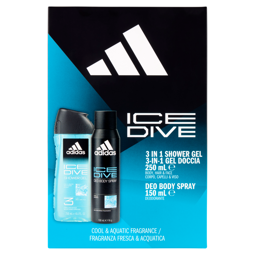 adidas Xmas25 Maschile Deodorante 150 ml + Shower Gel 250 ml Ice Dive