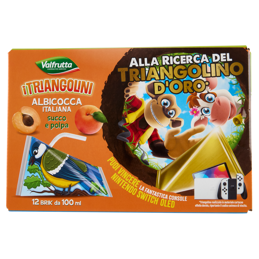 Valfrutta i Triangolini Albicocca Italiana succo e polpa Brik 12 x 100 ml