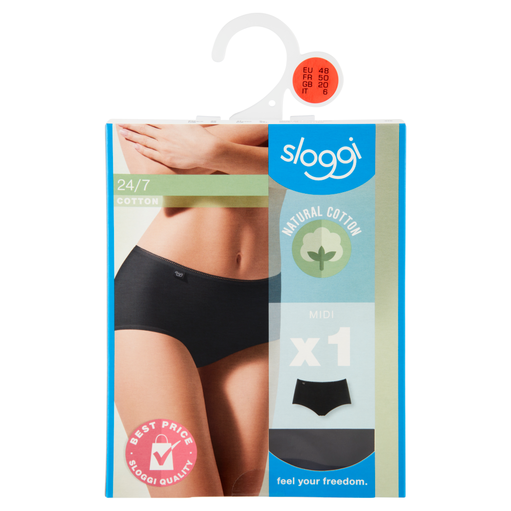 sloggi 24/7 Cotton Midi tg. 6 Black 1 pz