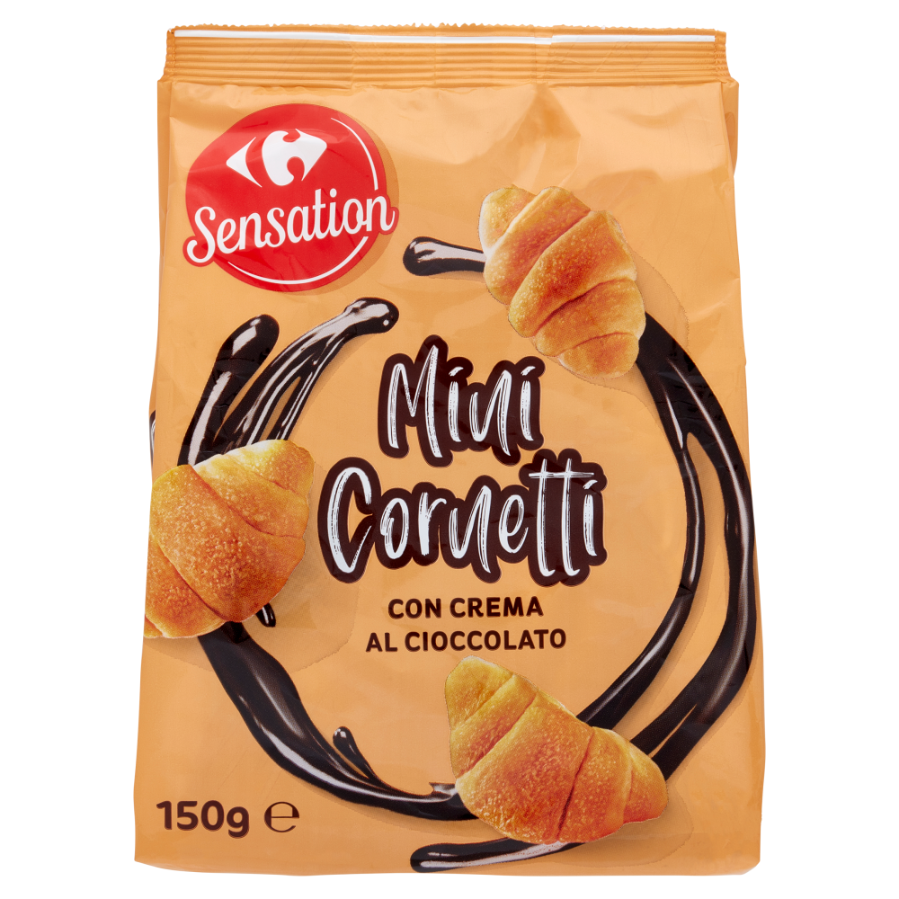 Carrefour Sensation Mini Cornetti con Crema al Cioccolato 150 g