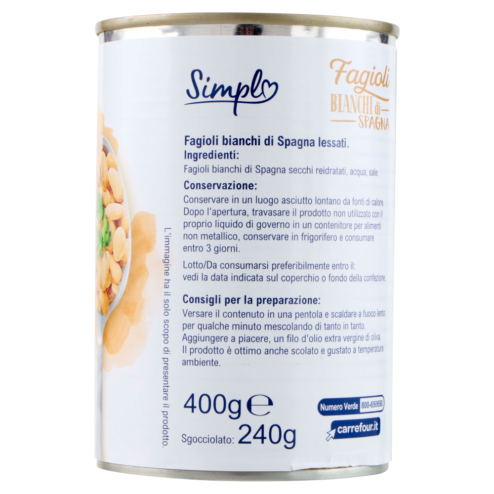 Simpl Fagioli Bianchi di Spagna 400 g