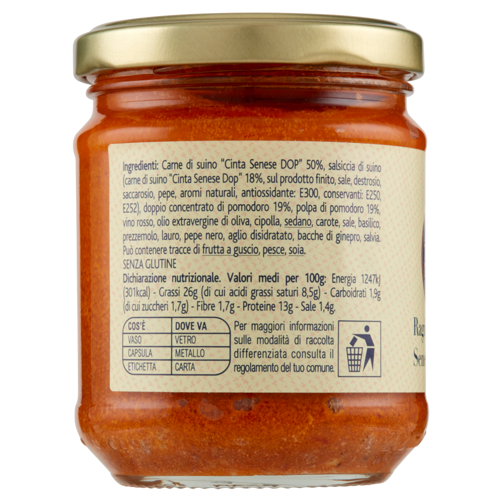 Terre d'Italia Ragù con "Cinta Senese DOP" 200 g