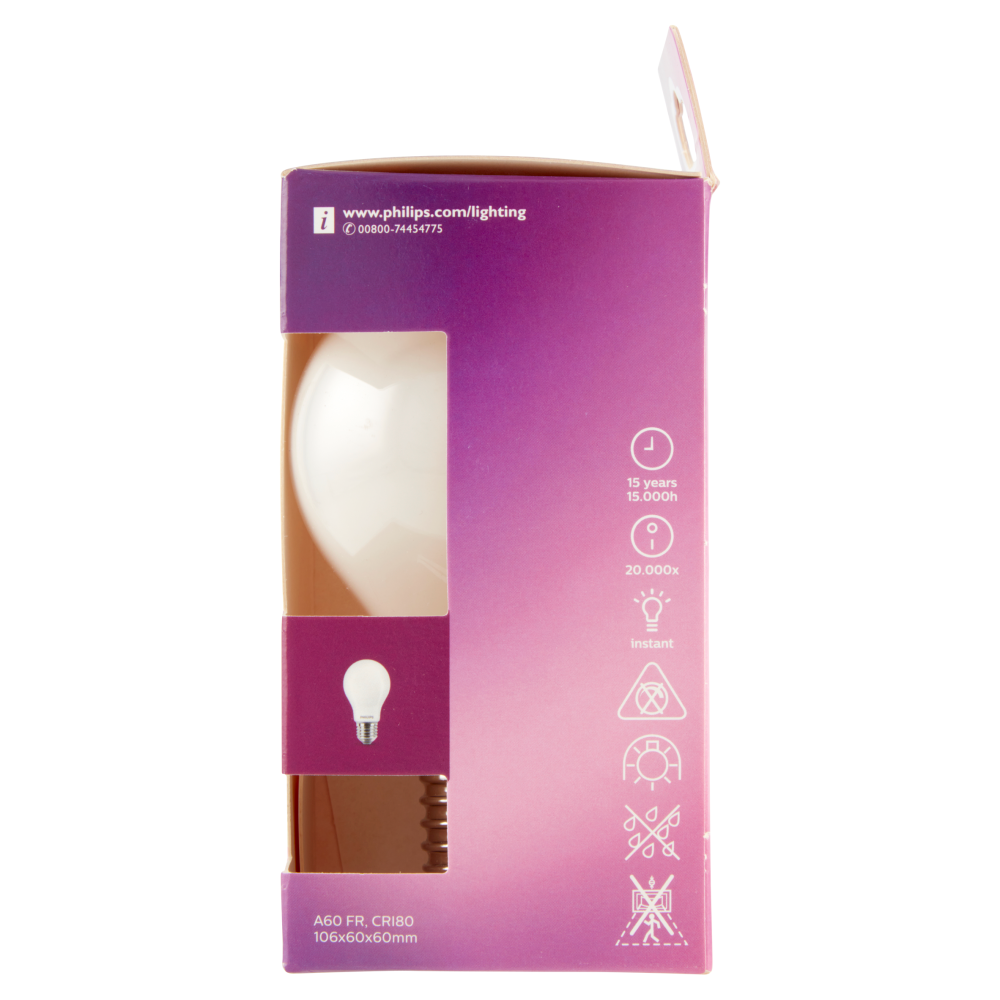 Philips Led goccia vetro 60W E27 4000K non dim