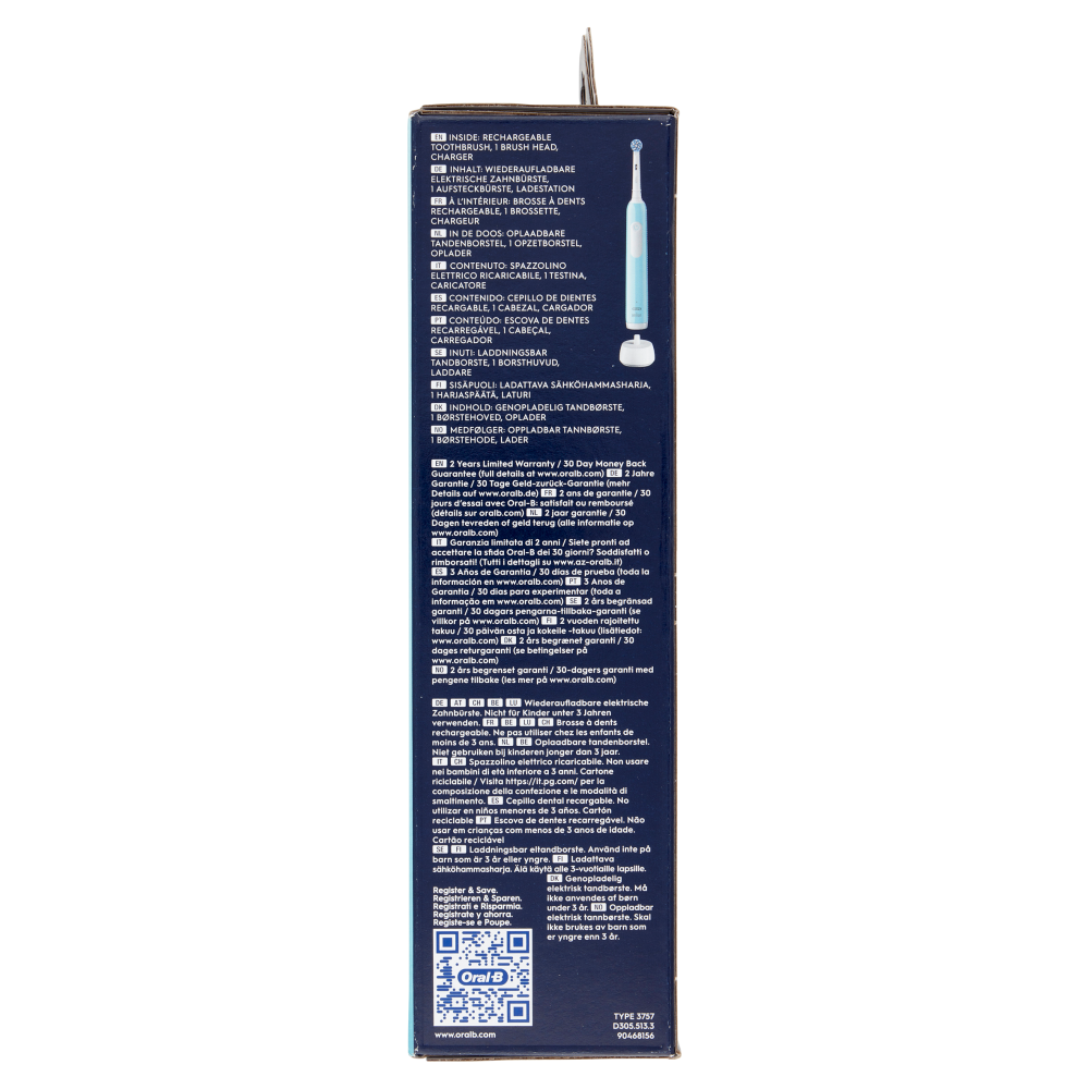 Oral-B Spazzolino Elettrico Denti Ricaricabile Pro Series 1 Caribbean Blue