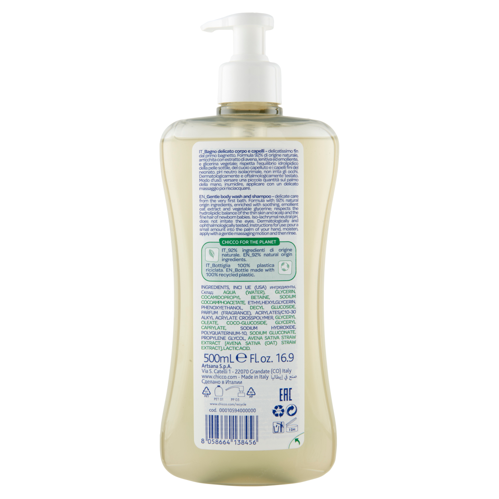 chicco Baby Moments Bagno Delicato Corpo e Capelli 0m+ 500 mL