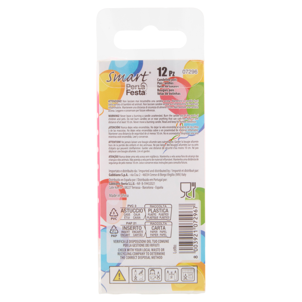 Smart PerLa Festa Candeline Decorate 12 pz
