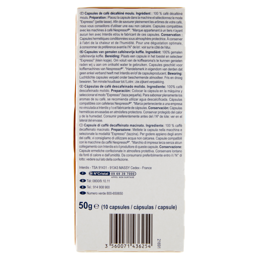 Simpl Déca Capsule N°4 Compatibili macchine Nespresso* 10 capsule 50 g