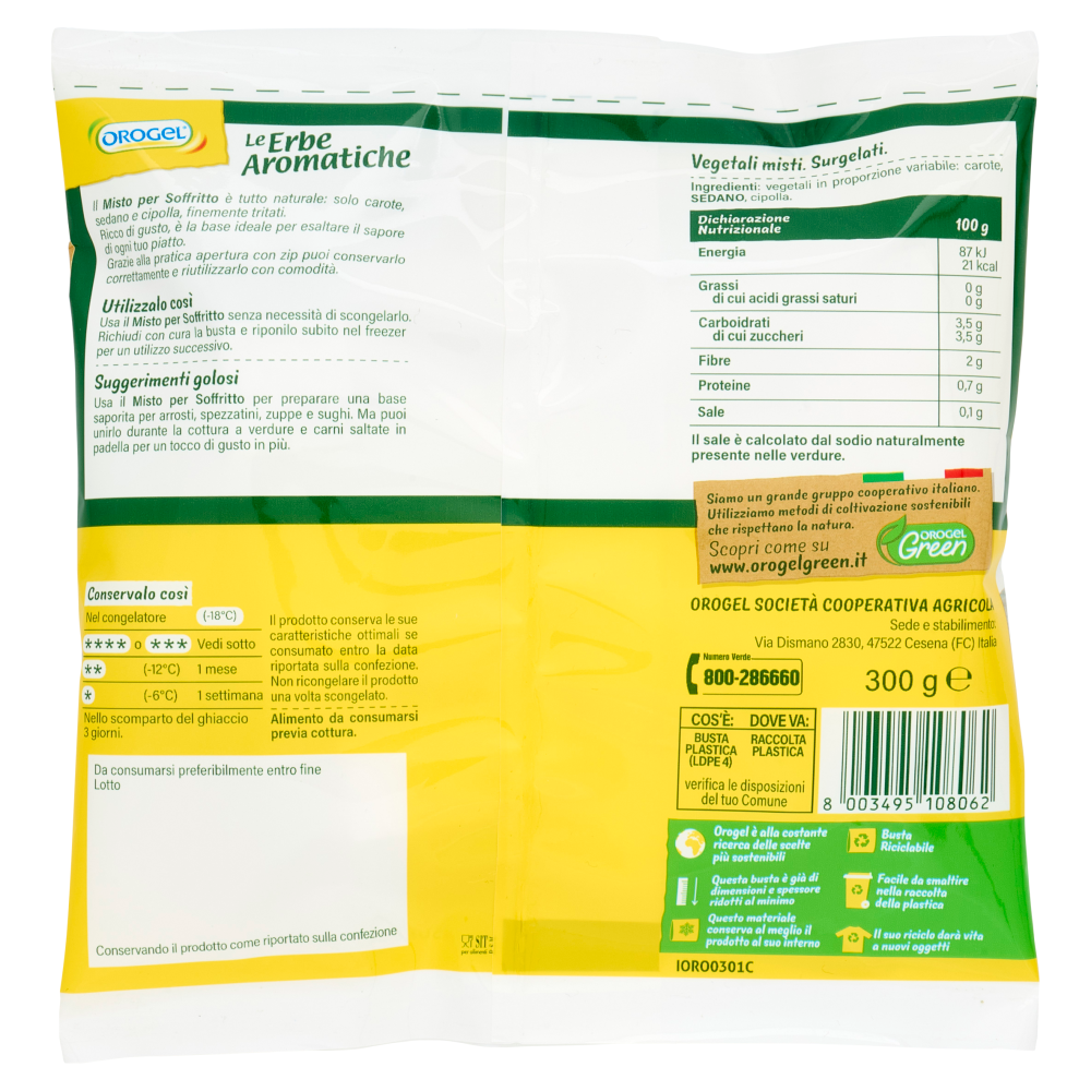 Orogel Le Erbe Aromatiche Misto per Soffritto Surgelati 300 g