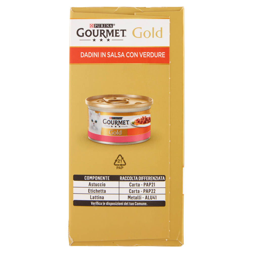 PURINA GOURMET Gold Dadini in Salsa con Verdure Trota / Anatra /  Vitello / Coniglio 8 x 85 g