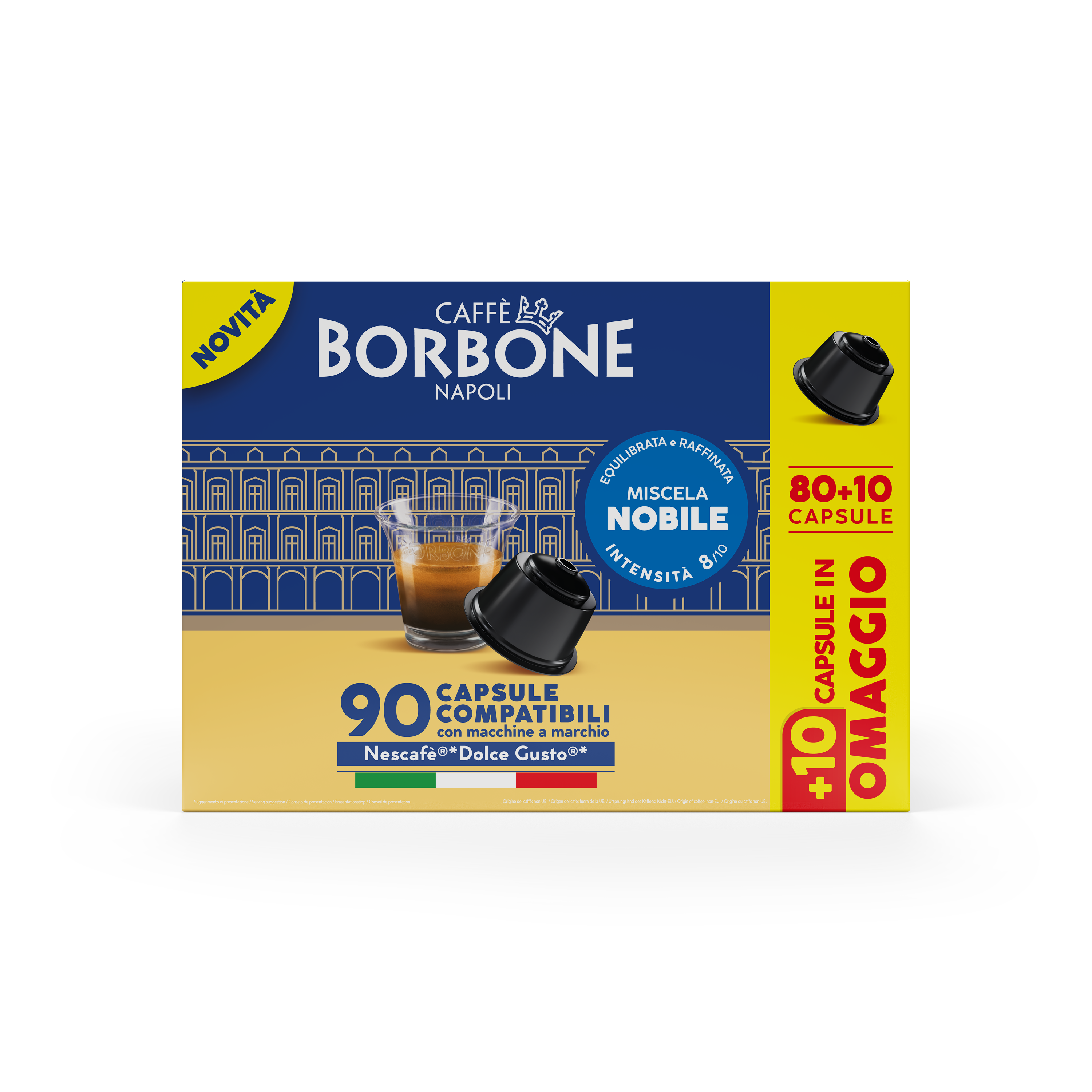 Caff&egrave; Borbone Capsule Compatibili Dolce Gusto - Miscela Nobile - 80+10 caps
