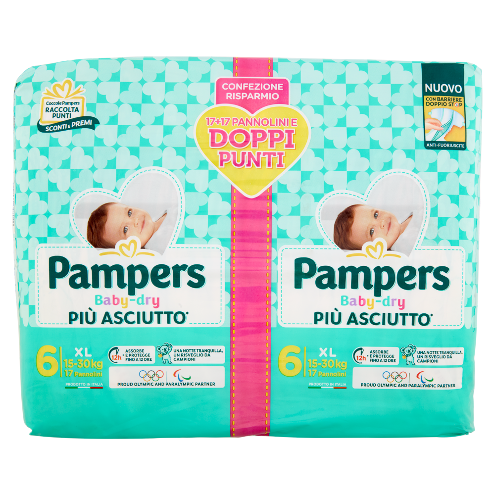 Pampers Baby-dry XL 17 + 17 pz