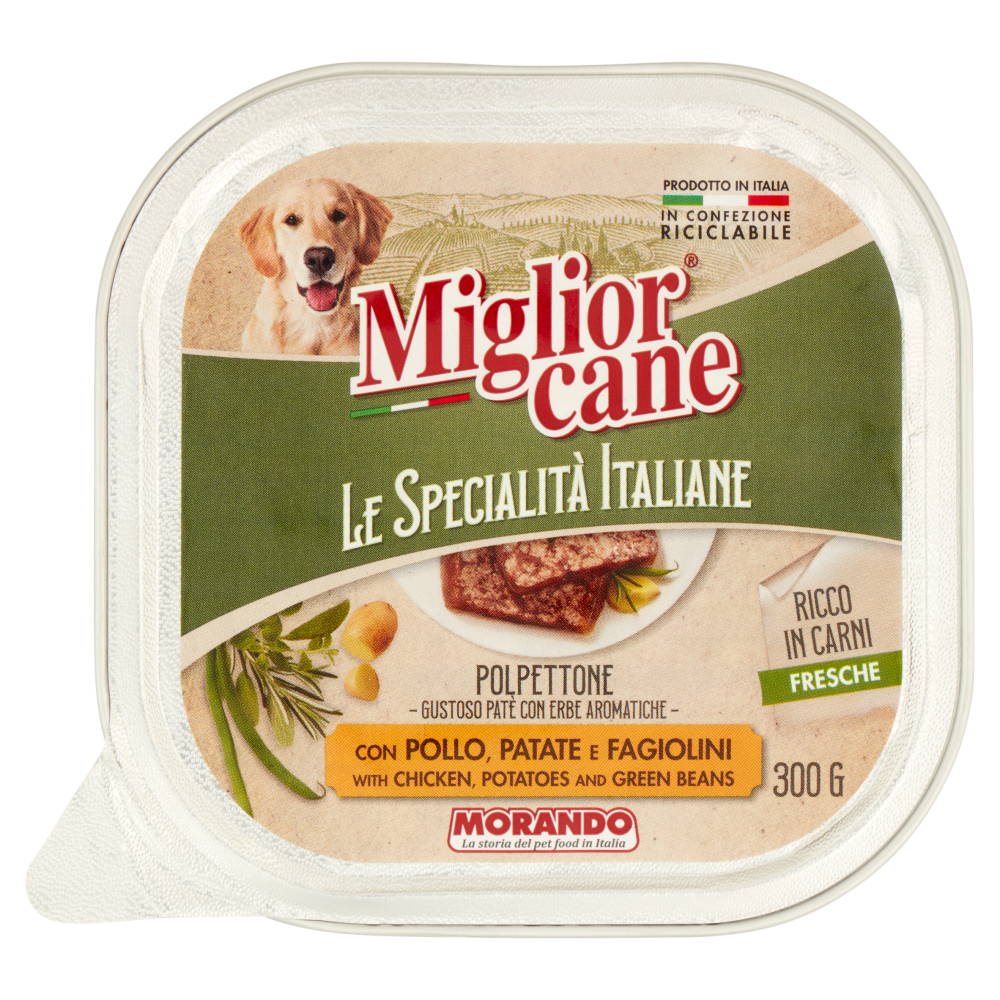 Migliorcane Le Specialità Italiane Polpettone con Pollo, Patate e Fagiolini 300 G