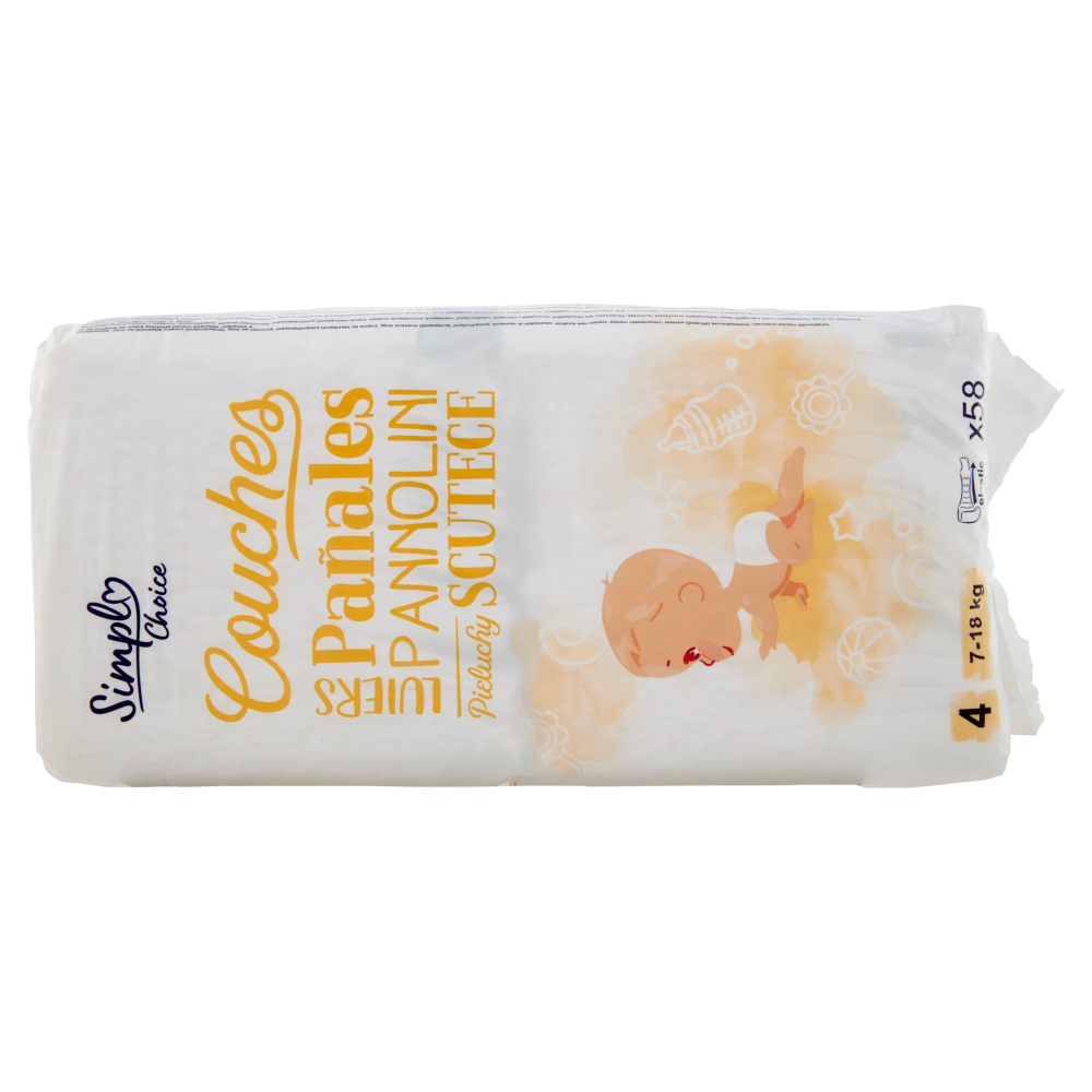 Simpl Choice Pannolini 4 7-18 kg 58 pz