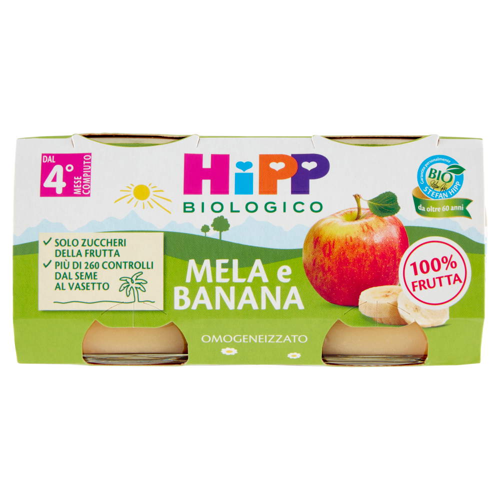 HiPP Biologico Mela e banana Omogeneizzato 2 x 80 g