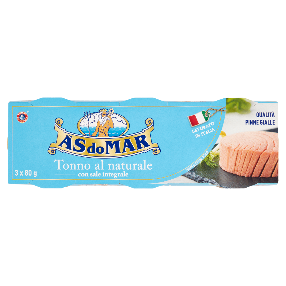 Asdomar Tonno al naturale con sale integrale 3 x 80 g