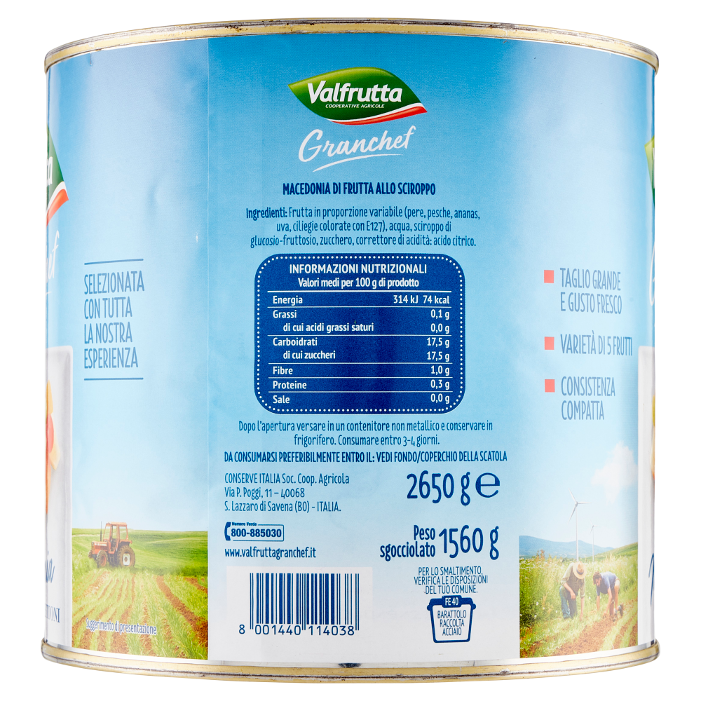 Valfrutta Granchef Macedonia a Pezzettoni 2650 g